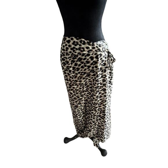 Women’s Size 2 Anatomie Leopard Print Silk Blend Midi Skirt Italy NWT - Picture 6 of 9
